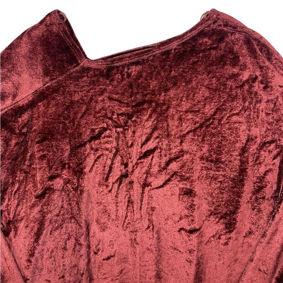 Anthropologie Michael Stars Red Vali Velvet Pullover Top Long Sleeve  XS New! - Picture 8 of 16